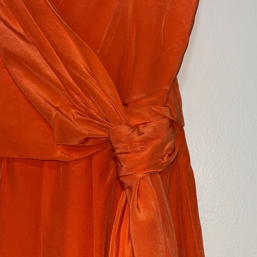 Orange Suzy Chin for Maggy Boutique asymmetrical cocktail dress - Picture 3 of 10